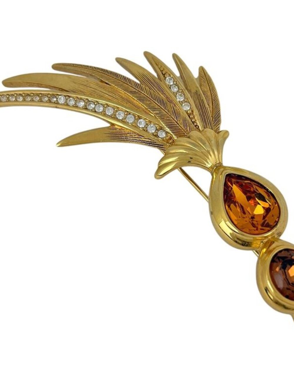 Dior Color Stone Brooch Rhinestone Gold - Picture 1 of 6